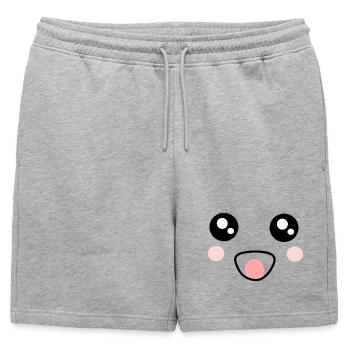 Visage Kawaii Costume Kawaii - Short de survêtement homme premium - gris chiné - Devant - AI Model Male 178 light (178cm)