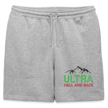 Ultra – Enfer et retour - Short de survêtement homme premium - gris chiné - Devant - AI Model Male 178 light (178cm)
