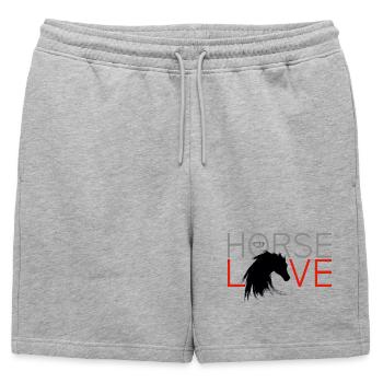 Amateurs de chevaux d’équitation crinière de tête de cheval cher - Short de survêtement homme premium - gris chiné - Devant - AI Model Male 178 light (178cm)