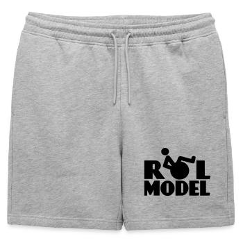 Modèle # - Short de survêtement homme premium - gris chiné - Devant - AI Model Male 178 light (178cm)