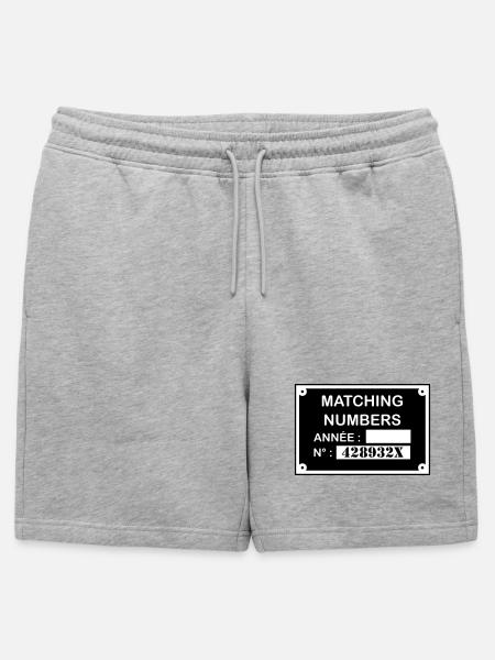Matching Numbers - Short de survêtement homme premium - gris chiné