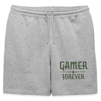 Gamer Forever New Level Update Design - Short de survêtement homme premium - gris chiné - Devant - AI Model Male 178 light (178cm)
