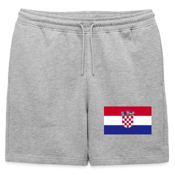 Drapeau croate - Short de survêtement homme premium - gris chiné - Devant - AI Model Male 178 light (178cm)