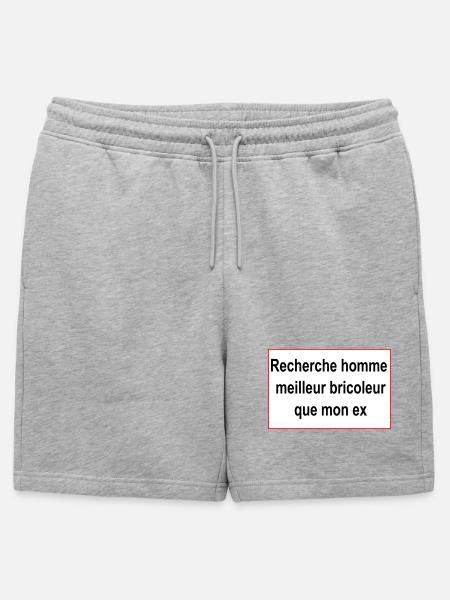 cherche homme - Short de survêtement homme premium - gris chiné
