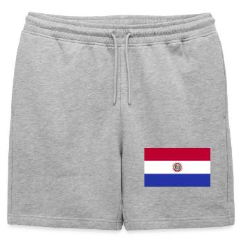 Paraguay National Flagge - Männer Premium Organic Sweatshorts - Grau meliert - Vorne - AI Model Male 178 light (178cm)