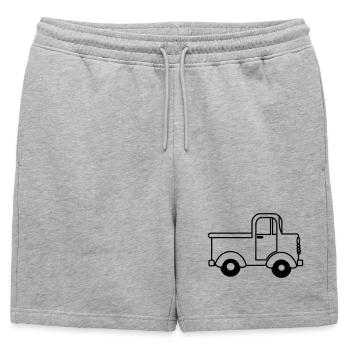 Cheerful truck transparent, toy car - Mens' Premium Organic Sweatshorts - heather grey - Front - AI Model Male 178 light (178cm)