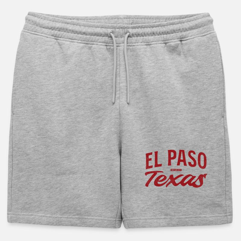 El Paso Texas Retro Script - Mens' Premium Organic Sweatshorts - heather grey