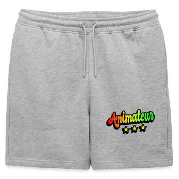 Animateur Rainbow Design - Short de survêtement homme premium - gris chiné - Devant - AI Model Male 178 light (178cm)