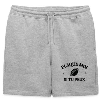 rugby, rugby sport, rugby humour - Short de survêtement homme premium - gris chiné - Devant - AI Model Male 178 light (178cm)