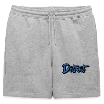 Detroit Script Blue - Short de survêtement homme premium - gris chiné - Devant - AI Model Male 178 light (178cm)