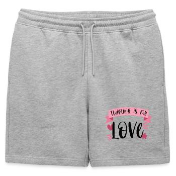 Twirling is my Love - Sportswoman Gift - Mens' Premium Organic Sweatshorts - heather grey - Front - AI Model Male 178 light (178cm)