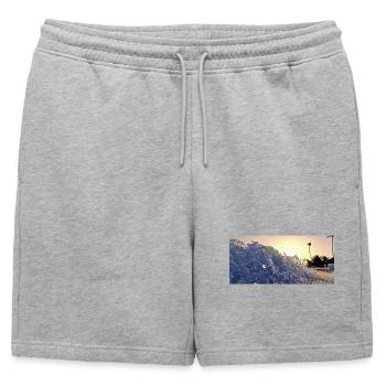 Vague de Plage Nocturne - Short de survêtement homme premium - gris chiné - Devant - AI Model Male 178 light (178cm)