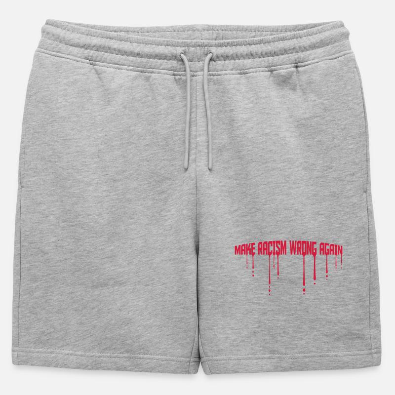 make racism wrong again - Männer Premium Organic Sweatshorts - Grau meliert