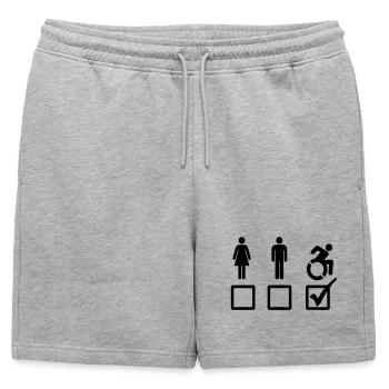 Tous les utilisateurs de fauteuils roulants sont adaptés* - Short de survêtement homme premium - gris chiné - Devant - AI Model Male 178 light (178cm)