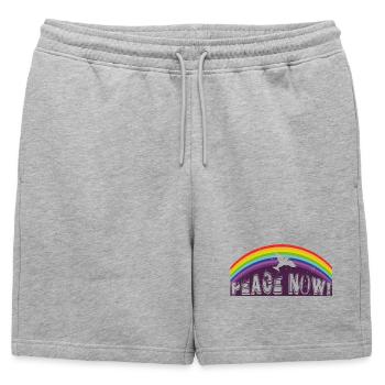 PAIX MAINTENANT avec colombe de la paix - Short de survêtement homme premium - gris chiné - Devant - AI Model Male 178 light (178cm)