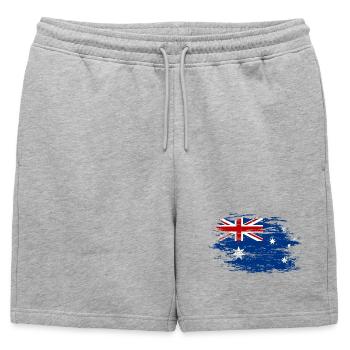 Drapeau de l’Australie utilisé - Short de survêtement homme premium - gris chiné - Devant - AI Model Male 178 light (178cm)