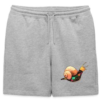 Escargot Yakuza - Short de survêtement homme premium - gris chiné - Devant - AI Model Male 178 light (178cm)