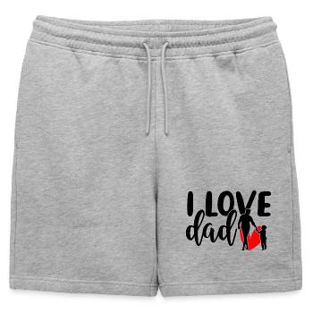 Éclaboussures d’encre rouge sur noir - Short de survêtement homme premium - gris chiné - Devant - AI Model Male 178 light (178cm)