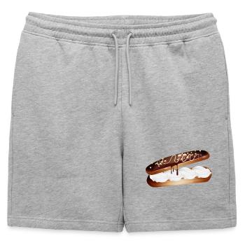Illustration of a stuffed éclair with cream - Mens' Premium Organic Sweatshorts - heather grey - Front - AI Model Male 178 light (178cm)