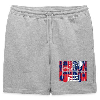 LONDON - Mens' Premium Organic Sweatshorts - heather grey - Front - AI Model Male 178 light (178cm)