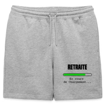 Retraite en cours de chargement - Short de survêtement homme premium - gris chiné - Devant - AI Model Male 178 light (178cm)