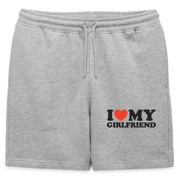 J’aime ma chemise coeur de copine - Short de survêtement homme premium - gris chiné - Devant - AI Model Male 178 light (178cm)