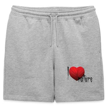 Coeur Veiné Rouge - Short de survêtement homme premium - gris chiné - Devant - AI Model Male 178 light (178cm)