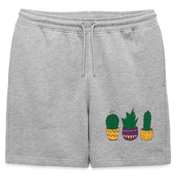 Cactus colorés à la mexicaine - Short de survêtement homme premium - gris chiné - Devant - AI Model Male 178 light (178cm)