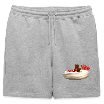 L’ours vole sur un nuage avec des cœurs - Short de survêtement homme premium - gris chiné - Devant - AI Model Male 178 light (178cm)