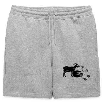 Käse mit Scheiben und Ziege, - Männer Premium Organic Sweatshorts - Grau meliert - Vorne - AI Model Male 178 light (178cm)