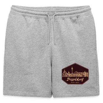 Insigne de la Skyline de Düsseldorf - Short de survêtement homme premium - gris chiné - Devant - AI Model Male 178 light (178cm)