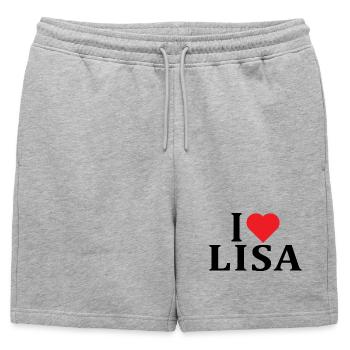 nom t-shirt J’aime Lisa t-shirt idée cadeau - Short de survêtement homme premium - gris chiné - Devant - AI Model Male 178 light (178cm)