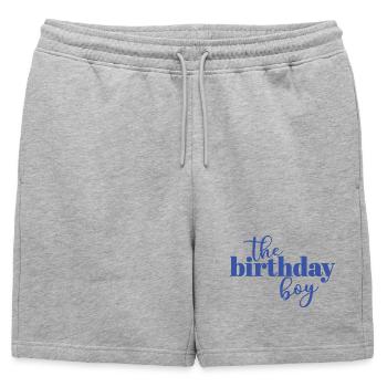 The Birthday Boy - Mens' Premium Organic Sweatshorts - heather grey - Front - AI Model Male 178 light (178cm)