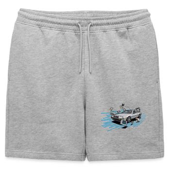Delorean Oldtimer Youngtimer Retro Future blue 80s - Mens' Premium Organic Sweatshorts - heather grey - Front - AI Model Male 178 light (178cm)