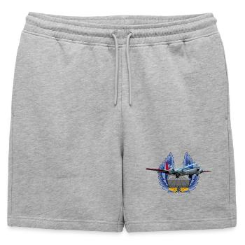 C-97 Stratofreighter - Mens' Premium Organic Sweatshorts - heather grey - Front - AI Model Male 178 light (178cm)