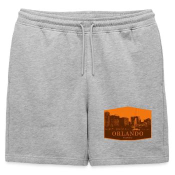 Insigne de la Skyline d’Orlando orange - Short de survêtement homme premium - gris chiné - Devant - AI Model Male 178 light (178cm)