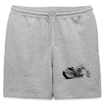 Chopper Custombike Moto Moto noir - Short de survêtement homme premium - gris chiné - Devant - AI Model Male 178 light (178cm)