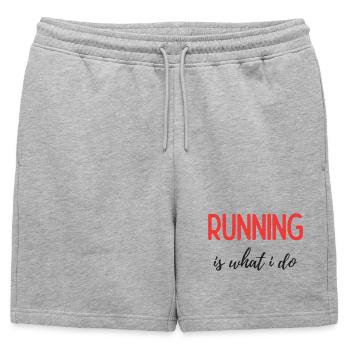 Courir, c’est ce que je fais - Short de survêtement homme premium - gris chiné - Devant - AI Model Male 178 light (178cm)
