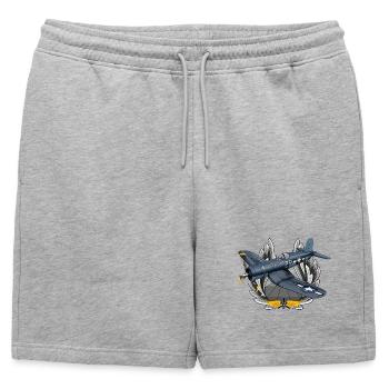 F4U Corsair - Short de survêtement homme premium - gris chiné - Devant - AI Model Male 178 light (178cm)