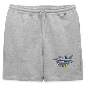 F-16 Fighting Falcon - Short de survêtement homme premium - gris chiné - Devant - AI Model Male 178 light (178cm)