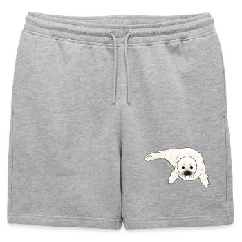 Bébé phoque - Short de survêtement homme premium - gris chiné - Devant - AI Model Male 178 light (178cm)