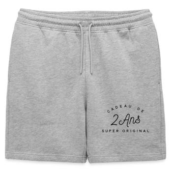 Cadeau 2 ans  - Short de survêtement homme premium - gris chiné - Devant - AI Model Male 178 light (178cm)