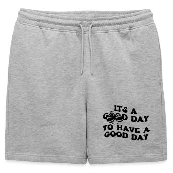 Une bonne journée pour passer une bonne journée # - Short de survêtement homme premium - gris chiné - Devant - AI Model Male 178 light (178cm)