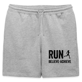 Marathon - Courir. Croire. Accomplir. - Short de survêtement homme premium - gris chiné - Devant - AI Model Male 178 light (178cm)