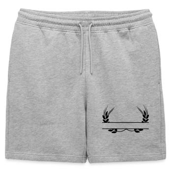 Logo grain products - Mens' Premium Organic Sweatshorts - heather grey - Front - AI Model Male 178 light (178cm)