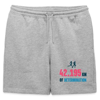 Marathon - 42 195 km de détermination - Short de survêtement homme premium - gris chiné - Devant - AI Model Male 178 light (178cm)