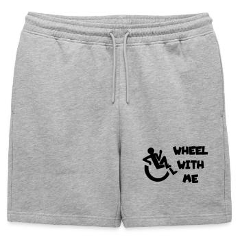Rouler avec moi dans mon fauteuil roulant * - Short de survêtement homme premium - gris chiné - Devant - AI Model Male 178 light (178cm)