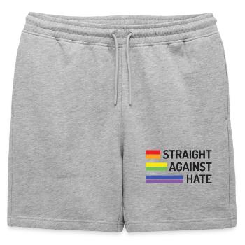 Mois de la fierté - Droit contre la haine - Short de survêtement homme premium - gris chiné - Devant - AI Model Male 178 light (178cm)