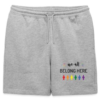 Mois de la fierté - Nous avons tous notre place ici - Short de survêtement homme premium - gris chiné - Devant - AI Model Male 178 light (178cm)