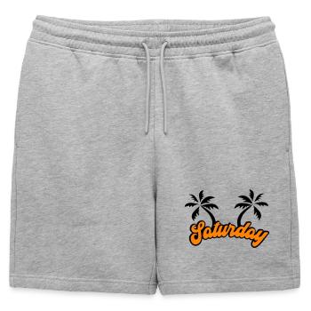Samedi Le design du week-end - Short de survêtement homme premium - gris chiné - Devant - AI Model Male 178 light (178cm)